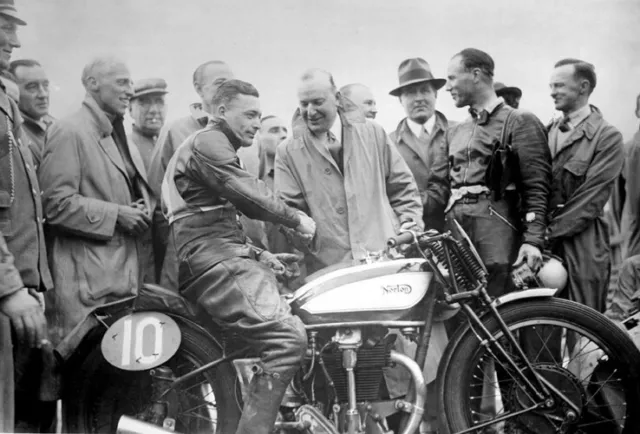 Norton factory 500 Fred Firth Isle of Man 1936 Junior TT winner motorcycle photo