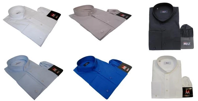 Camicia colletto Mao collo in piedi braccio lungo camicia uomo
