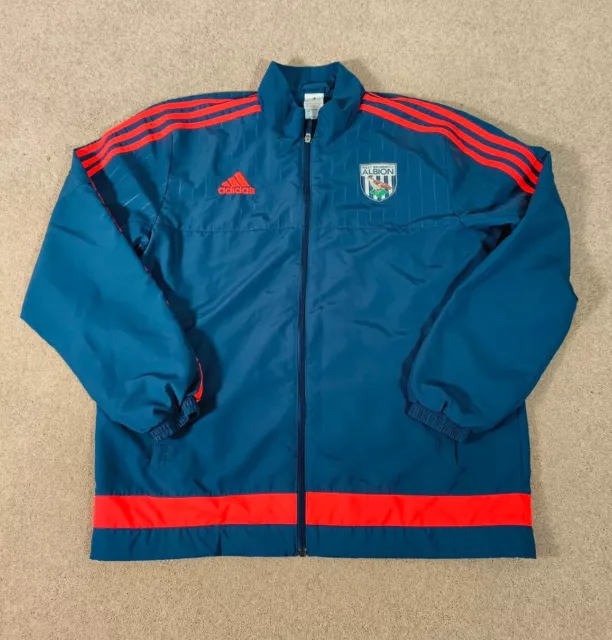 West Brom Bromwich Albion Adidas Track Zip Jacket / Size Large / Navy Blue