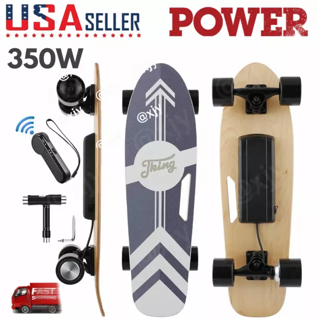 Electric Skateboard 350W Longboards with Wireless Remote 7-Layer Maple Beginner;