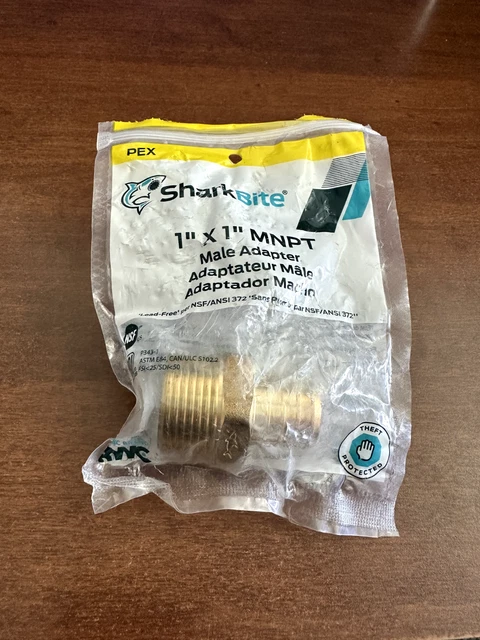 SharkBite UC140LFA Lead-Free Brass PEX Adapter 1 in. Barb x 1 in. MNPT Dia.