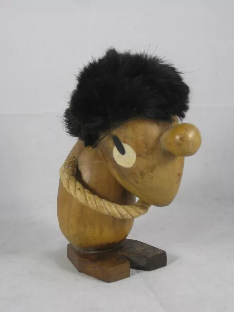 Original Bolling Teak-Holz Figur, Der Pessimist, 50er/60er Jahre