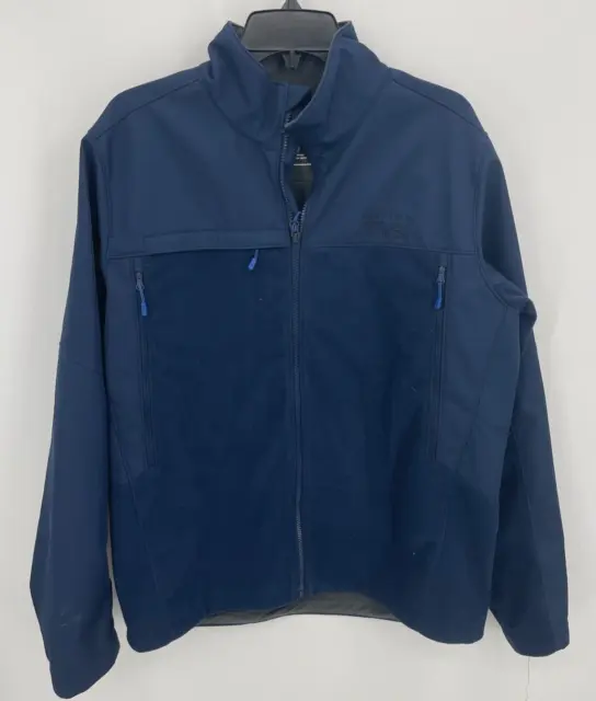 Mountain Hardwear Jacket Mens Large Blue Full Zip Soft Shell Coat Outerwear