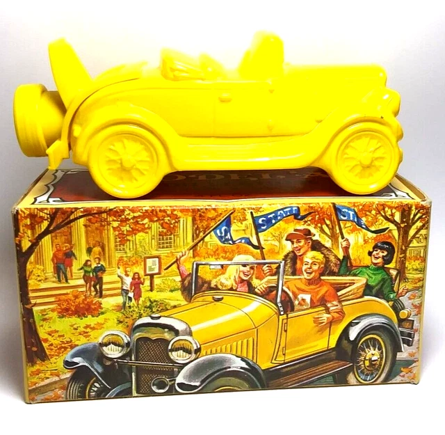 VINTAGE AVON &MODEL A" After Shave Decanter Collectible Yellow Classic
