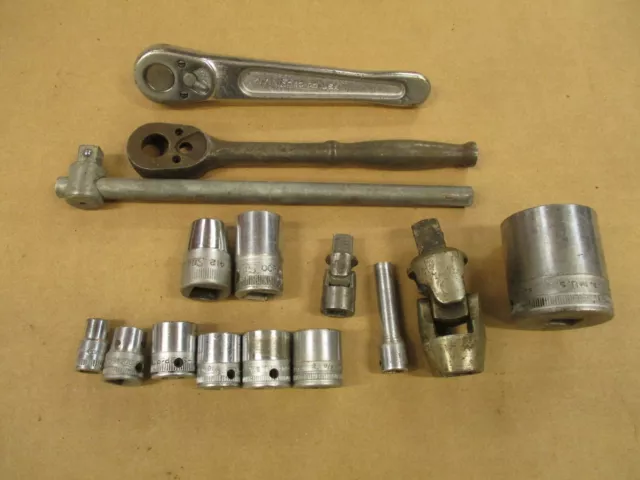 Vintage Snap On Tool Lot  Sockets Ratchet Early Logo?