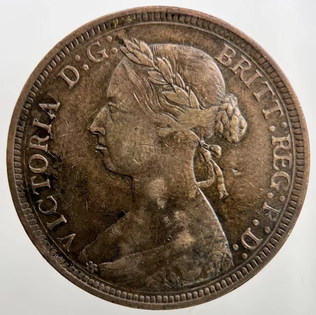 1891 Victoria Half-Penny | British Copper Coin | Very High Grade | a1014