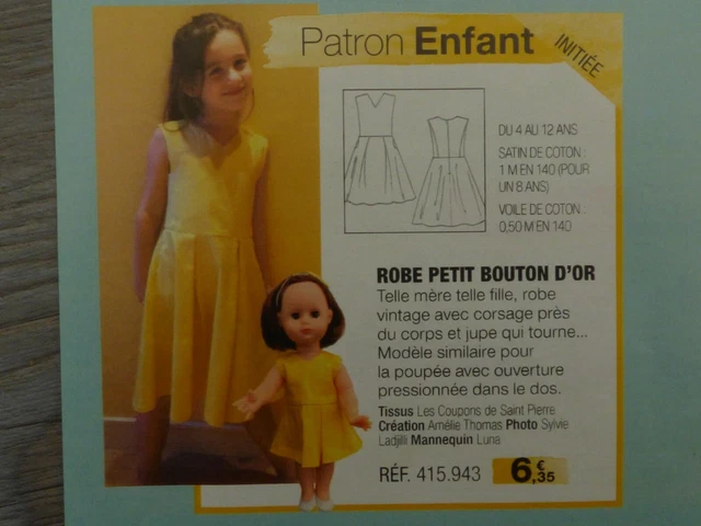 Patron Poupée Emilie Modes & Travaux - Robe élégante Novembre 2004, Occasion
