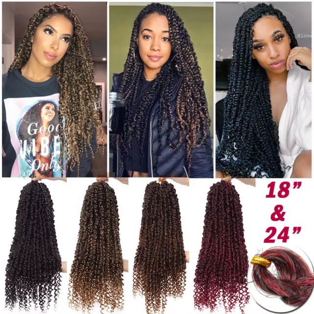 Long 24" Spring Twist Passion Afro Crochet Pre-Twisted Braids Hair Extensions 3