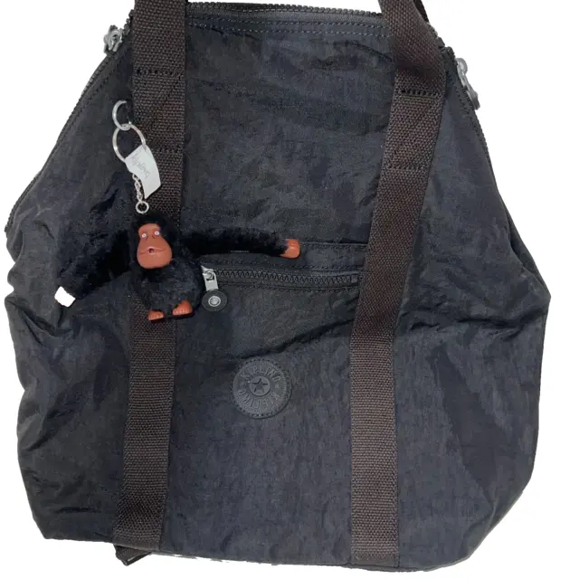 Kipling Art Tote Bag Convertible Laptop Backpack Black Tonal NWT $119 LEANDRO