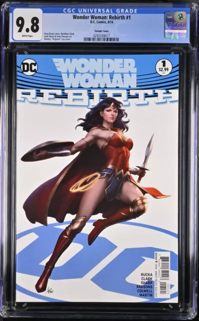 Wonder Woman Rebirth #1 CGC 9.8 Artgerm Variant Cover Art 2016 DC Comics