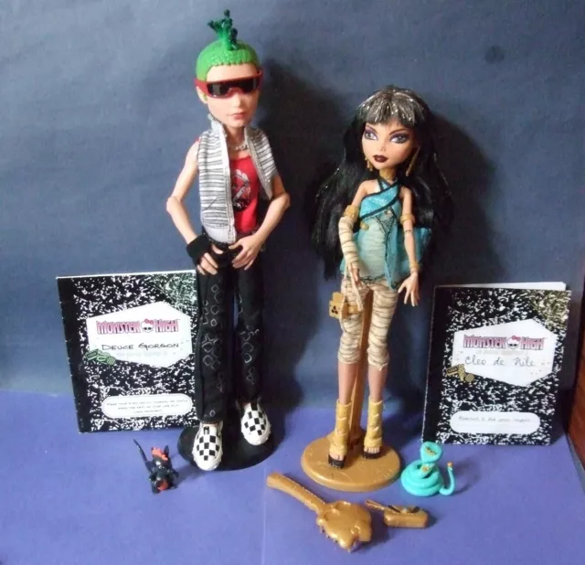 Couple de poupées dolls Monster high Mattel Deuce et Cléo de Nile first wave