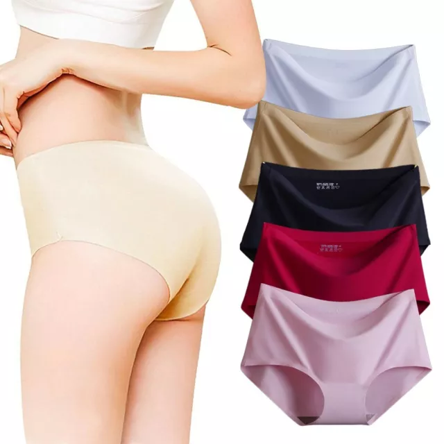 Smooth and Comfortable Ice Silk Seamless Panties Women's Brief Knickers