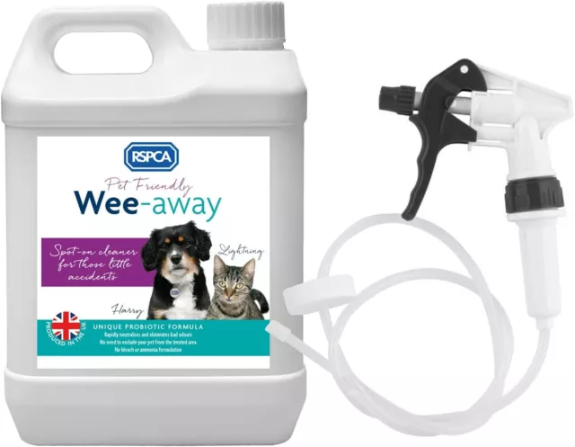 RSPCA Wee Away 2.5L Pet Friendly Stain & Odour Remover with Long hose Trigger