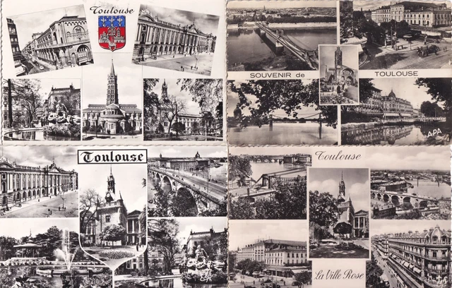 Lot de 4 cartes postales anciennes old postcard TOULOUSE HTE-GARONNE multivues 2