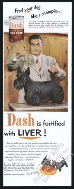 1952 Scottish Terrier champion dog photo Dash dog food vintage print ad