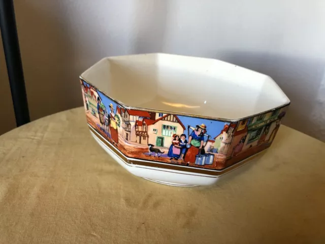 Vintage Octagonal Crown Ducal "Cries Of London "Fruit/Serving Bowl 2