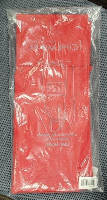 NIP / SEALED CHEF WORKS BUTCHER APRON F8 RED Poly-Cotton Soil Release 34x24