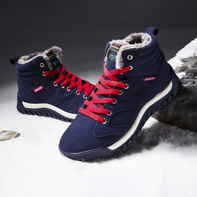 MENS OUTDOOR SNOW Boots Plush Warm Walking Trekking Shoes Waterproof
