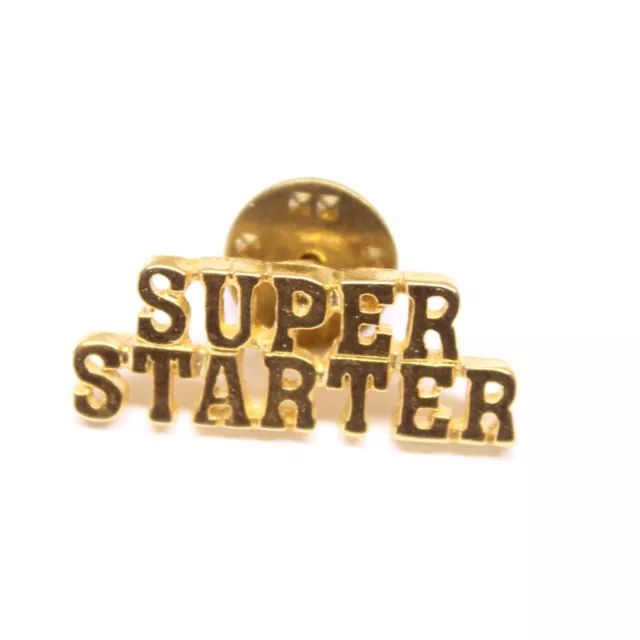 Super Starter Pin Gold Tone Lapel Enamel Collectible Sports Award