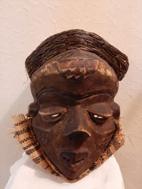 Vintage Hand-Carved, African Tribal Pende Mask (Congo)