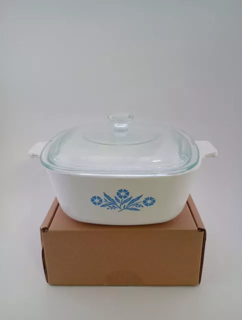 Vintage Corning Ware Blue Cornflower P-1½-B Casserole With P-7C Lid