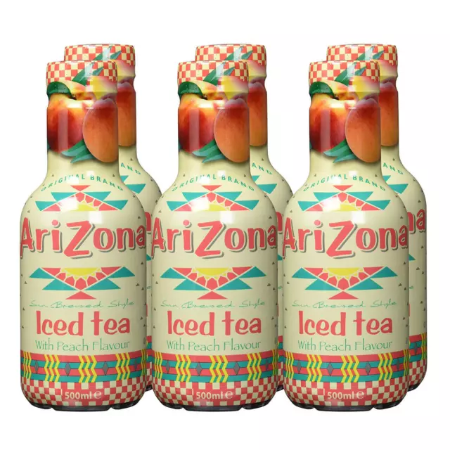 Arizona Iced Tea Peach Flavour Erfrischungsgetränk Pet 500ml 6er Pack