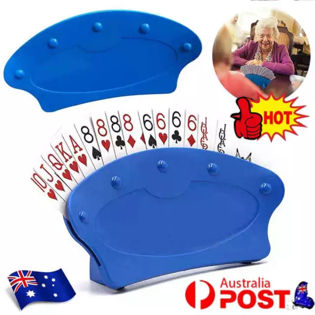 Rack for Children Arthritis Holder Hands-Free Poker Playing Card Fan Shape AU