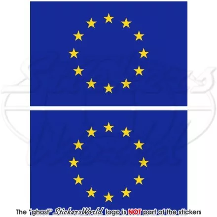 EUROPEAN UNION Flag Europe Vinyl Bumper Stickers-Decals 75mm(3") x2