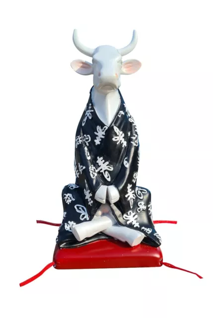 Statue vache "Cow Parade" résine multicolore. Modèle "Méditation", hauteur 15 cm