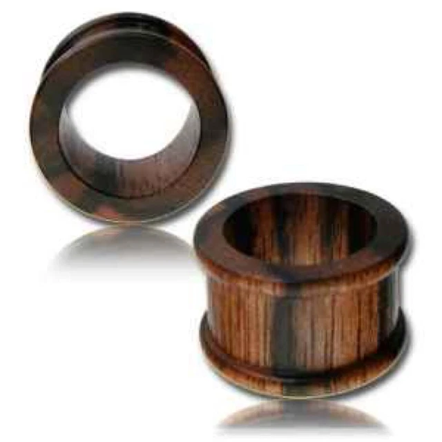 Pair Double Flare Iron Wood Plugs Top Hat Tunnels Gauges Gauge Organic Plug