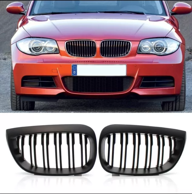 Grille Calandre Noir Mate pour BMW SERIE 1 E81 E82 E87 E88 PH1 2004-2007