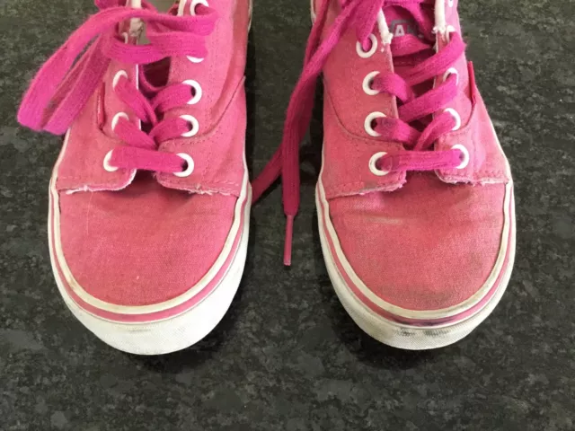 Scarpe stringate rosa in tela Vans per ragazze taglia 1. Buone condizioni. 2