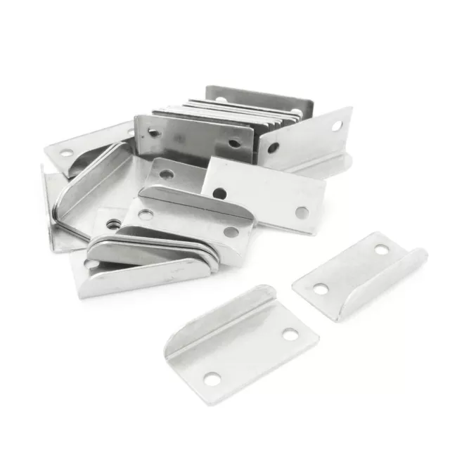 25 Pcs Home Office Silver Tone Metal Angled Drawer Lock Strike Plate