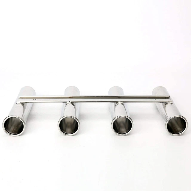 Amarine Made  4Tube Fishing Rod Rack 316 Stainless Steel Wall Mounted Rod Holder