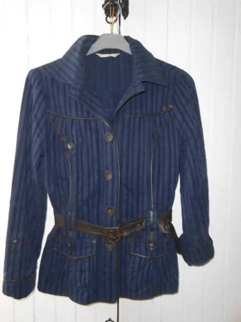 PROMOD VESTE SAHARIENNE Bleu D tails Simili Cuir T 40 EUR 4 59