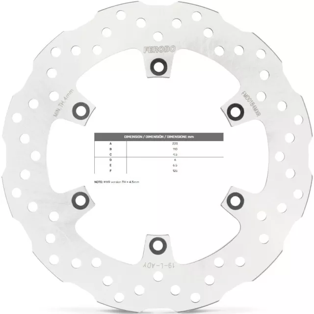 Brake Disc Rear FERODO KTM SX 200 1998 1999 2000 2001 2002 2003 2004 2005