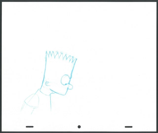 The Simpsons Bart Simpson Angry Original Production Drawing OPD Animation UF