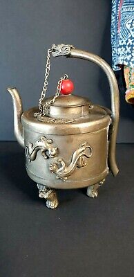 Old Tibetan Local Silver / Metal Tea Pot …beautiful collection piece