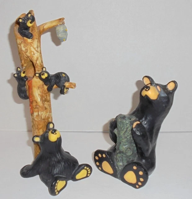 2 Big Sky Carvers Jeff Fleming Bearfoots Bears - The Honey Tree & Bear vase