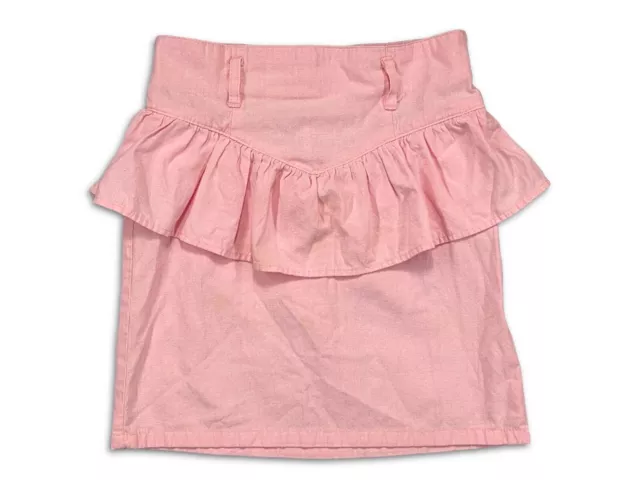 Vintage Girls Pink Barbiecore Fitted Ruffle Skirt Size 10
