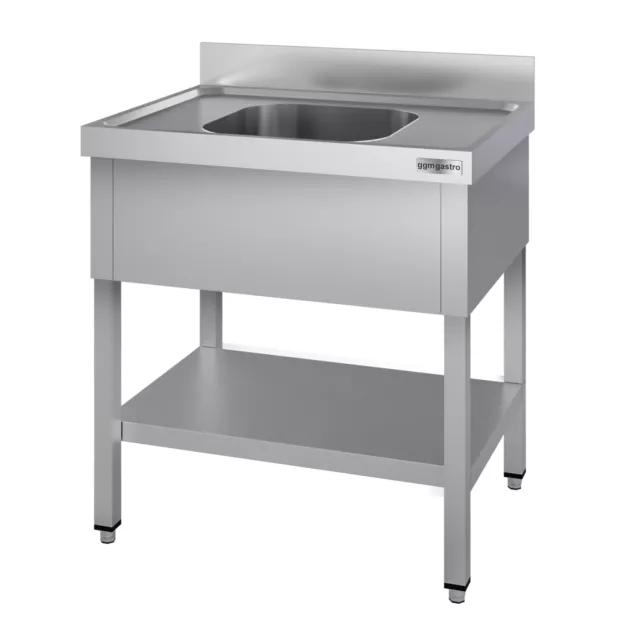 Table évier ECO - 800x600mm - avec base et 1 vasque | GGM Gastro