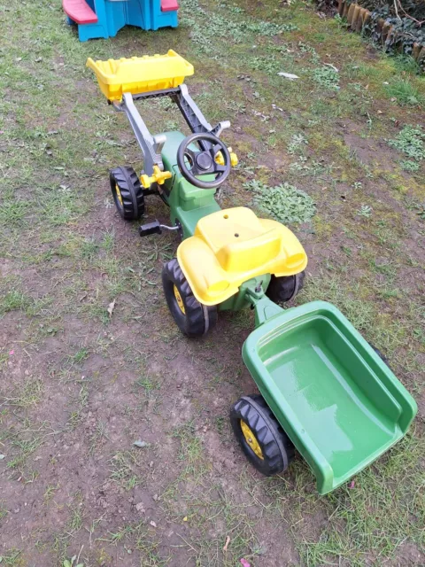 John Deere Rolly Kid pedal tractor – children's ride-on with trailer & loader