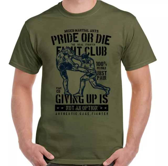 Pride or Die Mens Funny MMA T-Shirt Training Top Boxing Muay Thai UFC Judo