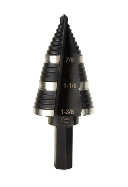 Klein Tools KTSB15 Step Drill Bit #15 Double Fluted 7/8 to 1-3/8-In Fctry Sealed 6