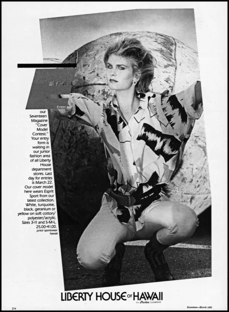 1985 Teenage Girl models for Liberty House of Hawaii retro photo print ad ads32