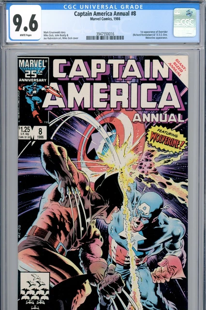 CAPTAIN AMERICA ANNUAL 8 CGC 9.6 Near/Mint WP WOLVERINE 1st OVERRIDER