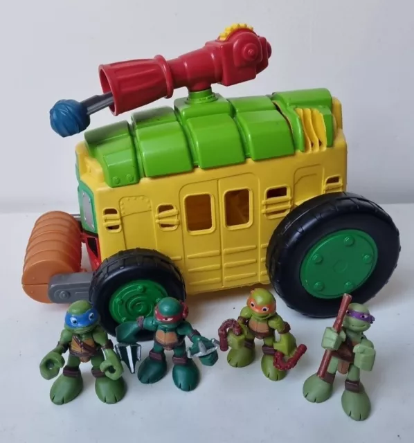 TMNT Half Shell Heroes Electronic Shell Raiser Truck  & Turtles Figures