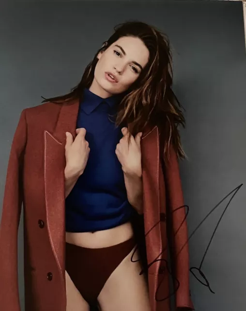 Lily James Signed Autograph Sexy 8x10 Photo
