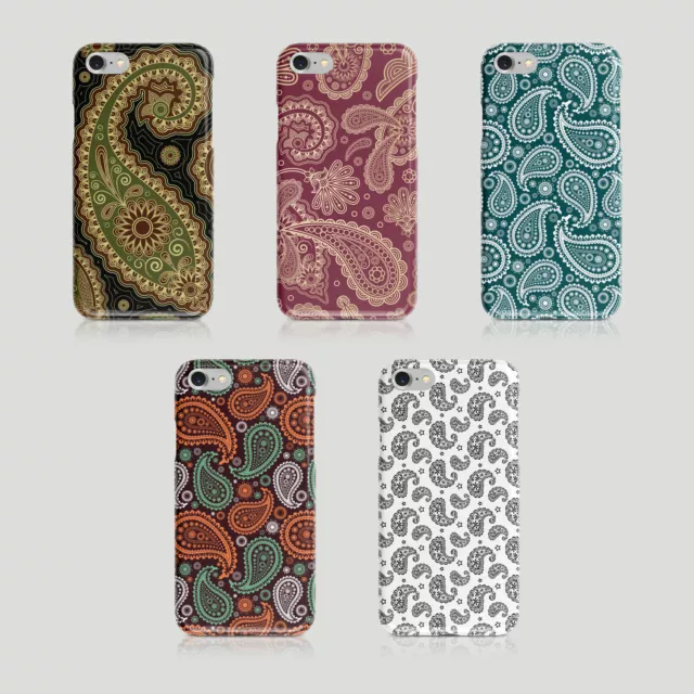 iPhone Samsung Hard Phone Case Paisley Floral Tear Shaped Vintage