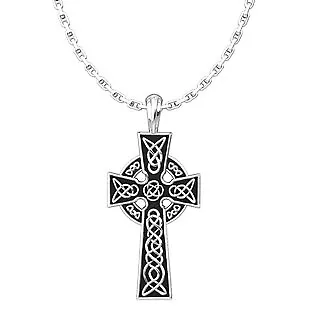 CELTIC CROSS PENDANT, Sterling Silver, with 18 inch Sterling Silver ...